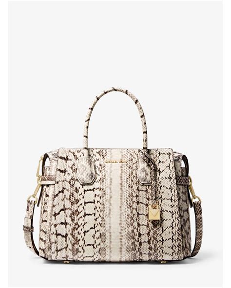 michael kors mercer snakesin crossbody|Michael Kors medium mercer handbag.